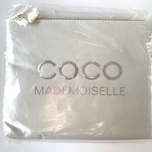 Chanel COCO Mademoiselle Makeup Bag Clutch Champagne Color Zipper EMPTY